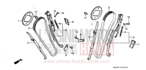 CAM CHAIN/TENSIONER NTV650T de 1996